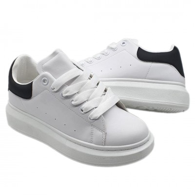  Pantofi  Leonard Casual Alb Negru Cod 2116