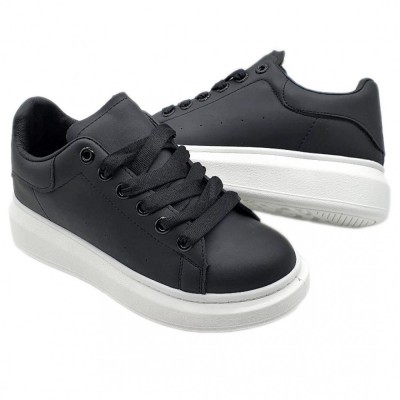  Pantofi  Leonard Casual Negru Alb Cod 2115