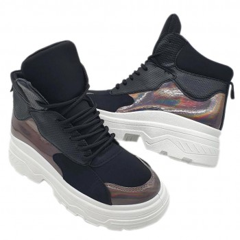 Ghete Prezident Casual Negru Alb Cod 2119