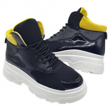 Ghete Prezident Casual Negru Galben Cod 2121