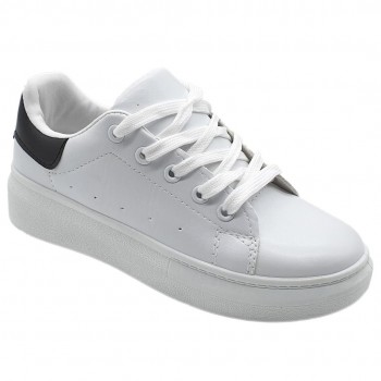 Pantofi  Casual Edy White Black Cod 2067