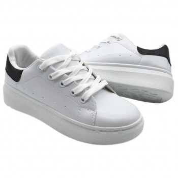 Pantofi  Casual Edy White Black Cod 2067
